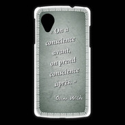 Coque LG Nexus 5 Conscience Vert Citation Oscar Wilde