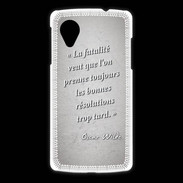 Coque LG Nexus 5 Fatalité Gris Citation Oscar Wilde