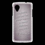 Coque LG Nexus 5 Fatalité Violet Citation Oscar Wilde