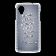 Coque LG Nexus 5 Fous sages Bleu Citation Oscar Wilde