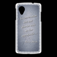 Coque LG Nexus 5 La conversation Bleu Citation Oscar Wilde