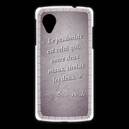 Coque LG Nexus 5 Pessimiste Violet Citation Oscar Wilde