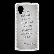 Coque LG Nexus 5 Sincérité fatale Gris Citation Oscar Wilde
