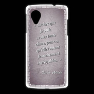 Coque LG Nexus 5 Croire Violet Citation Oscar Wilde