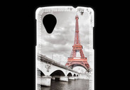 Coque LG Nexus 5 Tour Eiffel rouge sur fond en noir et blanc