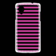 Coque LG Nexus 5 rayures noires et roses