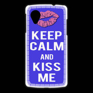 Coque LG Nexus 5 Keep Calm Kiss me Bleu