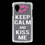 Coque LG Nexus 5 Keep Calm Kiss me Gris