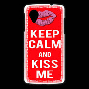Coque LG Nexus 5 Keep Calm Kiss me Rouge