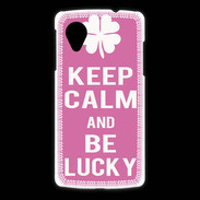 Coque LG Nexus 5 Keep Calm Be Lucky Rose