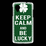 Coque LG Nexus 5 Keep Calm Be lucky Vert