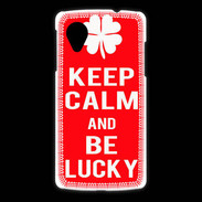 Coque LG Nexus 5 Keep Calm Be Lucky Rouge