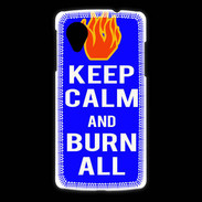 Coque LG Nexus 5 Keep Calm Burn Bleu