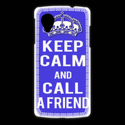 Coque LG Nexus 5 Keep Calm Call friend Bleu
