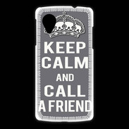 Coque LG Nexus 5 Keep Calm Call friend Gris