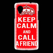 Coque LG Nexus 5 Keep Calm Call friend Rouge