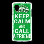 Coque LG Nexus 5 Keep Calm Call friend Vert