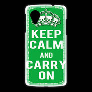 Coque LG Nexus 5 Keep Calm Carry on Vert