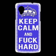 Coque LG Nexus 5 Keep Calm Fuck hard bleu