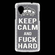 Coque LG Nexus 5 Keep calm Fuck hard Gris