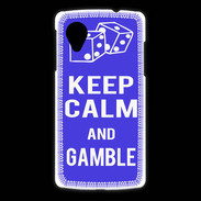 Coque LG Nexus 5 Keep Calm Gamble Bleu