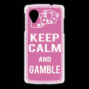 Coque LG Nexus 5 Keep Calm Gamble Rose