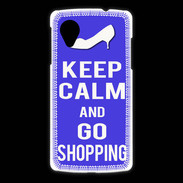 Coque LG Nexus 5 Keep Calm Go Shopping Bleu