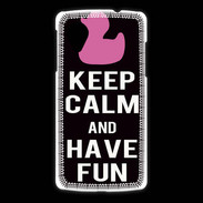Coque LG Nexus 5 Keep Calm Have fun Noir