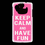 Coque LG Nexus 5 Keep Calm Have fun Rose