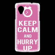 Coque LG Nexus 5 Keep Calm Hurry up Rose
