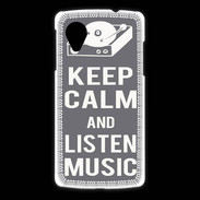 Coque LG Nexus 5 Keep Calm Listen music Gris