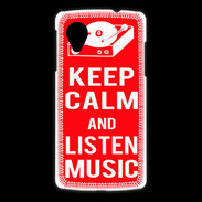 Coque LG Nexus 5 Keep Calm Listen music Rouge