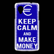Coque LG Nexus 5 Keep Calm Make money Bleu
