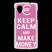Coque LG Nexus 5 Keep Calm Make money Rose