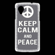 Coque LG Nexus 5 Keep Calm Peace Gris