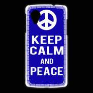 Coque LG Nexus 5 Keep Calm Peace Bleu