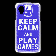 Coque LG Nexus 5 Keep Calm Play games Bleu