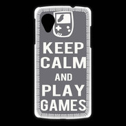 Coque LG Nexus 5 Keep Calm Play games Gris