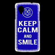 Coque LG Nexus 5 Keep Calm Smile Bleu