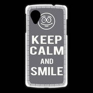 Coque LG Nexus 5 Keep Calm Smile Gris