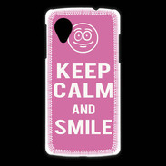 Coque LG Nexus 5 Keep Calm Smile Rose