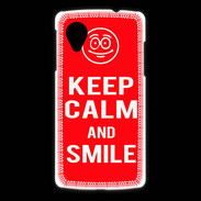 Coque LG Nexus 5 Keep Calm Smile Rouge