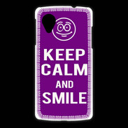 Coque LG Nexus 5 Keep Calm Smile Violet