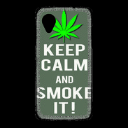 Coque LG Nexus 5 Keep Calm Smoke it Gris