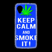 Coque LG Nexus 5 Keep Calm Smoke it Bleu