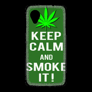Coque LG Nexus 5 Keep Calm Smoke it Kaki
