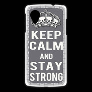 Coque LG Nexus 5 Keep Calm Stay strong Gris