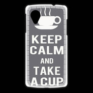 Coque LG Nexus 5 Keep Calm Take a cup Gris