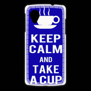Coque LG Nexus 5 Keep Calm Take a cup Bleu