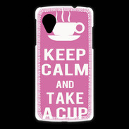Coque LG Nexus 5 Keep Calm Take a cup Rose